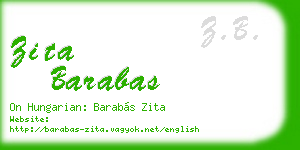 zita barabas business card